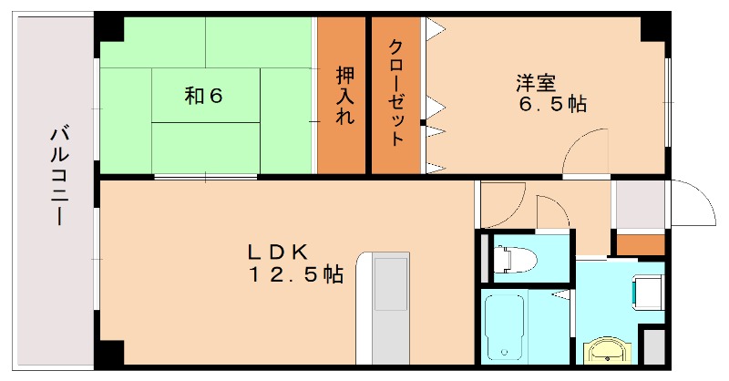 宗像市田久のマンションの間取り