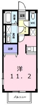 都窪郡早島町前潟のアパートの間取り