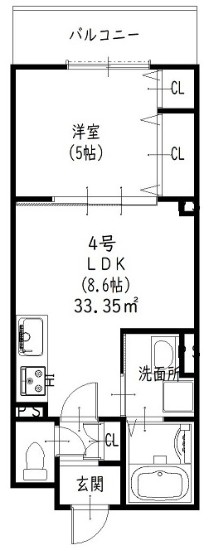 四條畷市雁屋西町のアパートの間取り