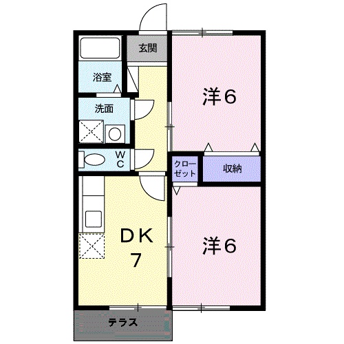 岡山市北区御津金川のアパートの間取り