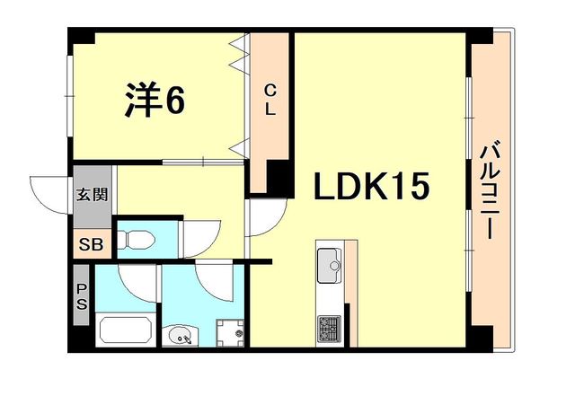 西宮市北名次町のマンションの間取り