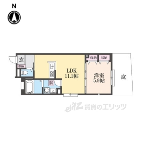 宇治市槇島町のアパートの間取り