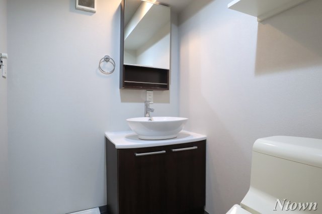 洗面設備　独立洗面化粧台が付いています