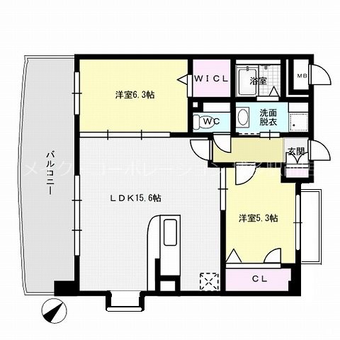ＪＲ鹿児島本線 竹下駅 徒歩23分 7階建 築13年の間取り写真