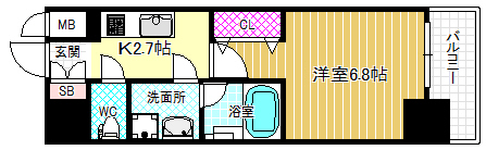 サムティ江戸堀ASUNTの間取り写真