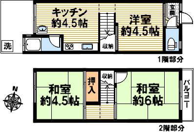 友田町高木貸家の間取り写真