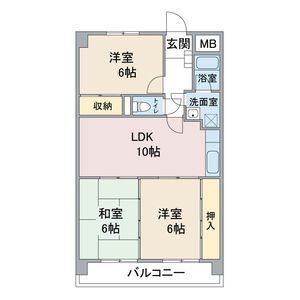 名古屋市北区萩野通のマンションの間取り