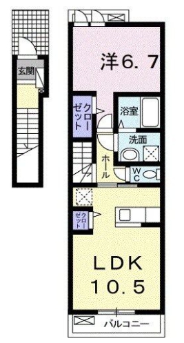 名古屋市緑区鳴海町のアパートの間取り