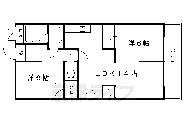 京都市伏見区向島津田町のマンションの間取り