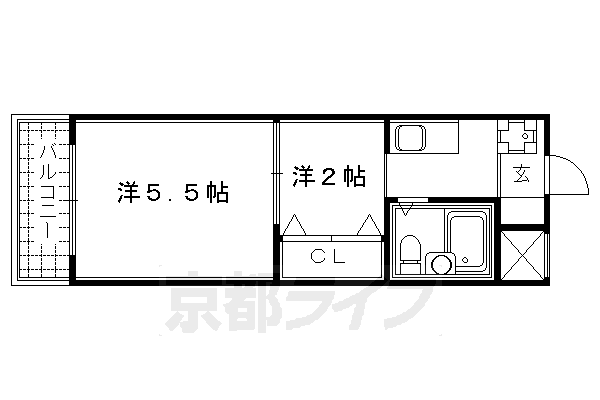 京都市中京区神泉苑町のマンションの間取り