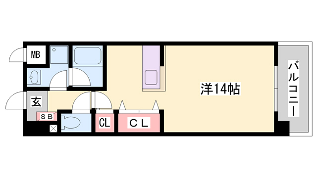 明石市二見町西二見駅前のマンションの間取り