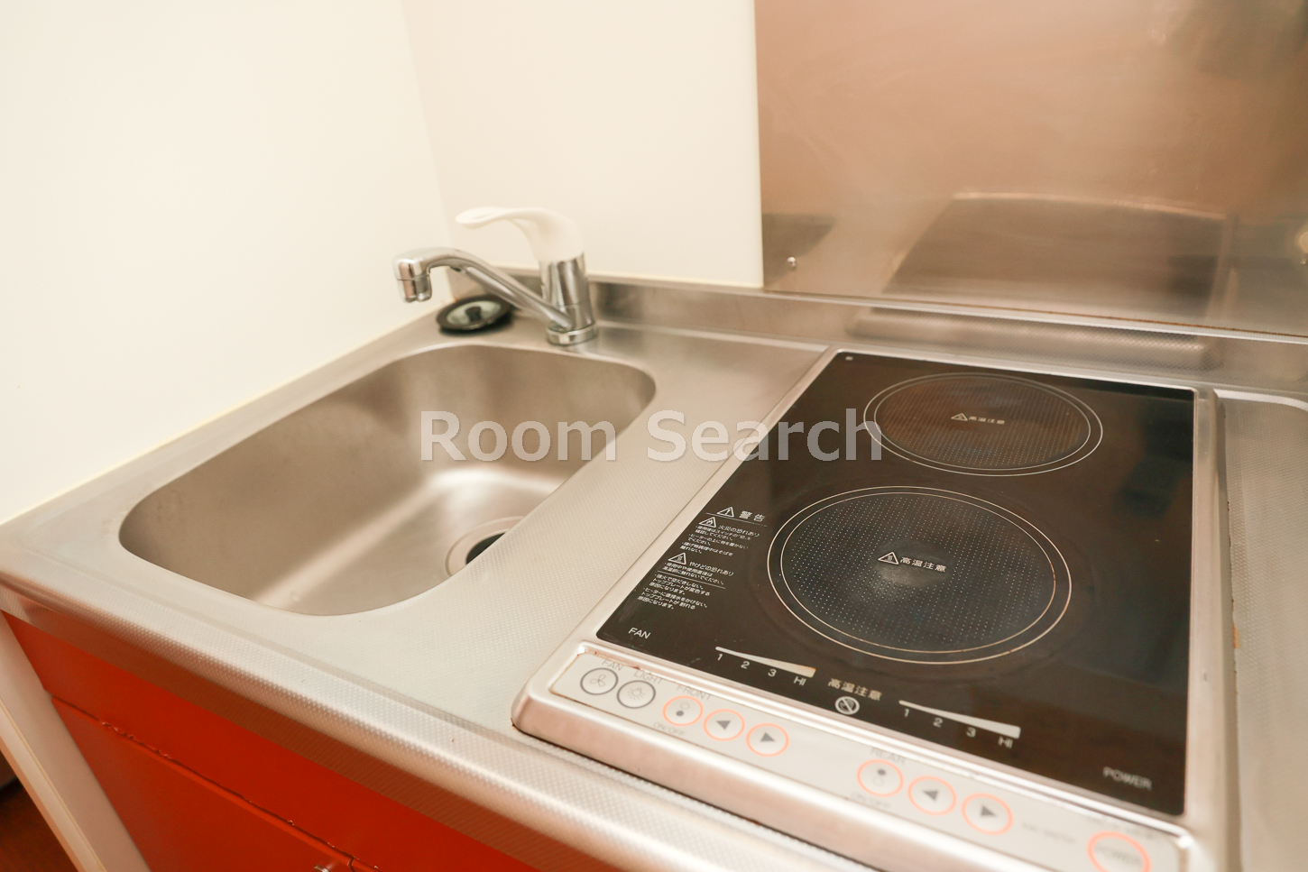 キッチン　2口コンロ、キッチン収納