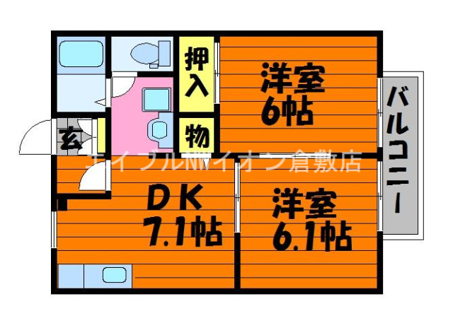 浅口市金光町占見のアパートの間取り