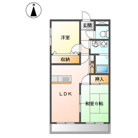 姫路市広畑区東新町のマンションの間取り