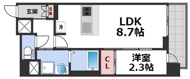 プレサンス天満橋ヴェルエラの間取り