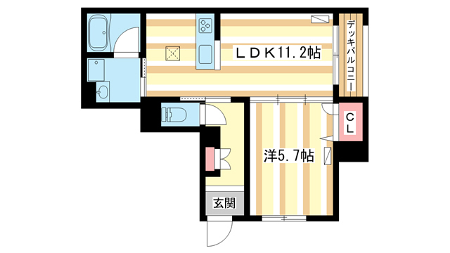 大和郡山市茶町のアパートの間取り