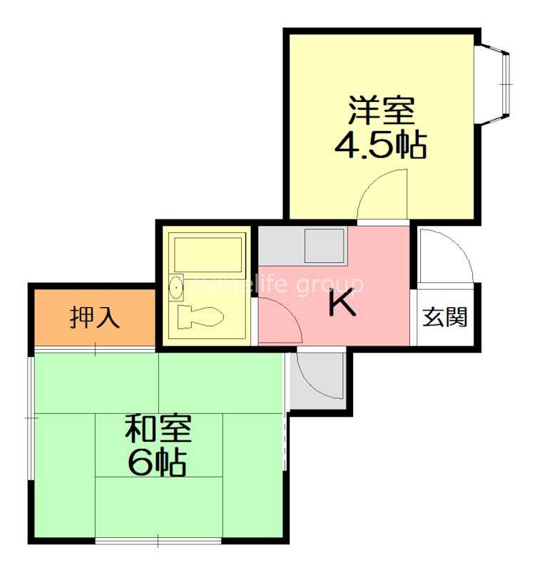 鎌倉市大町のアパートの間取り