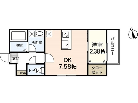 広島市佐伯区坪井のアパートの間取り