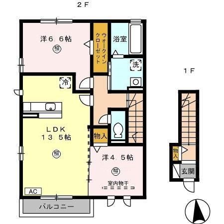 可児市矢戸のアパートの間取り