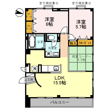 三木市緑が丘町西のマンションの間取り