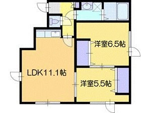 江別市東野幌町のアパートの間取り