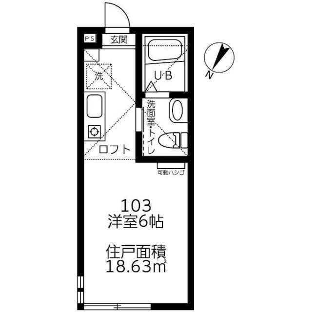 大和市西鶴間のアパートの間取り