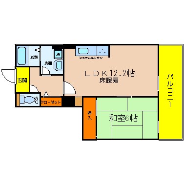 神戸市灘区摩耶海岸通のマンションの間取り