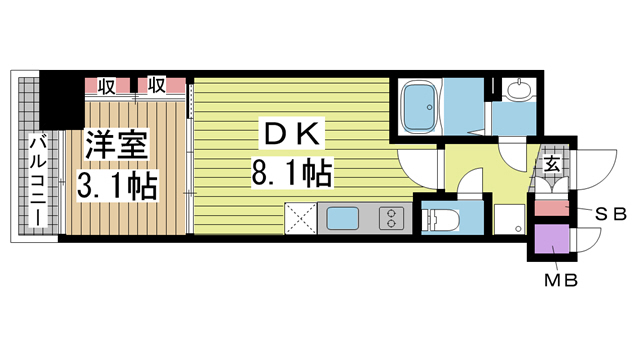 プレサンスKOBE須佐野ハーバルの間取り