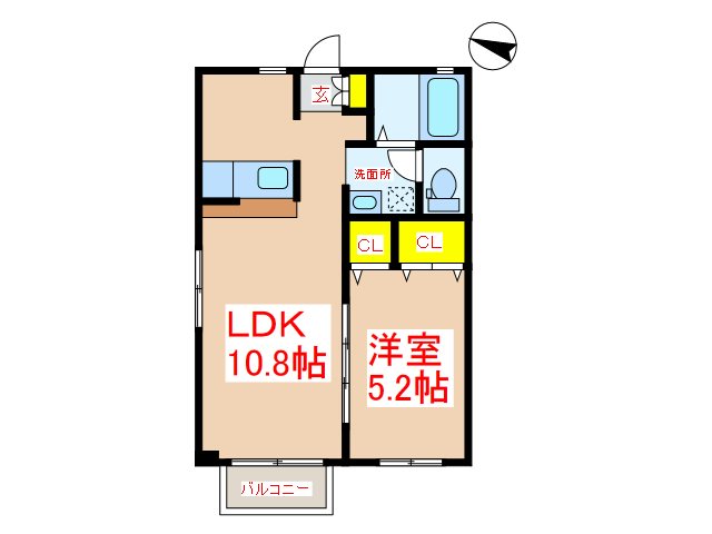 姶良市平松のアパートの間取り