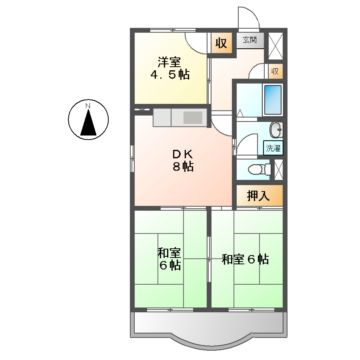 名古屋市熱田区切戸町のマンションの間取り