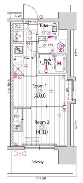 江東区東砂のマンションの間取り