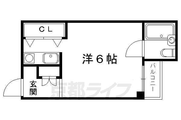 京都市左京区正往寺町のマンションの間取り