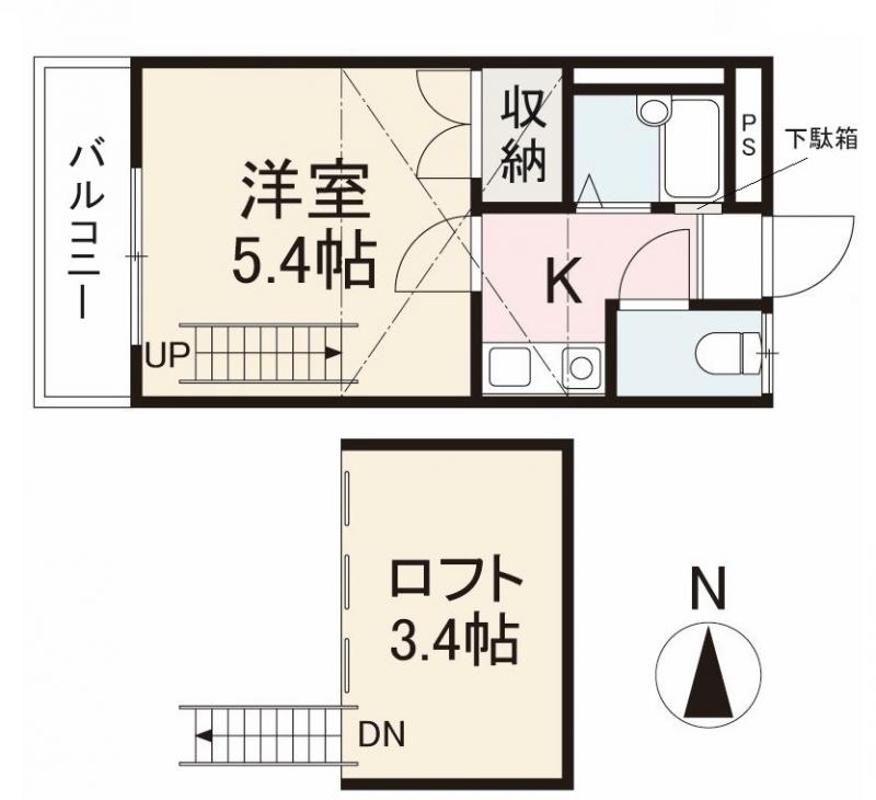 高松市元山町のアパートの間取り