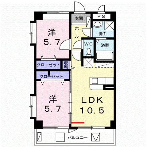 ベルアンジュ南城1の間取り