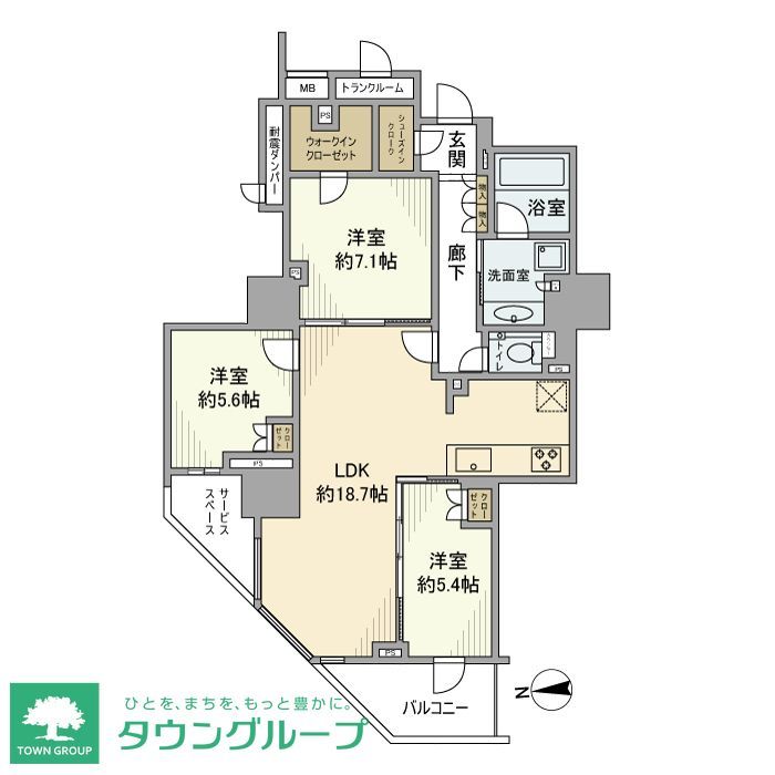 江東区木場のマンションの間取り