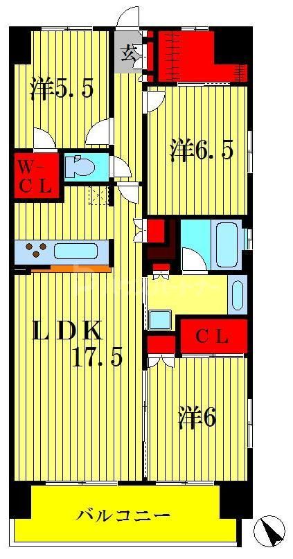 クレストフォルム柏サウスウィングの間取り