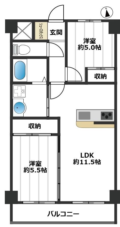 エクロール蓮根の間取り