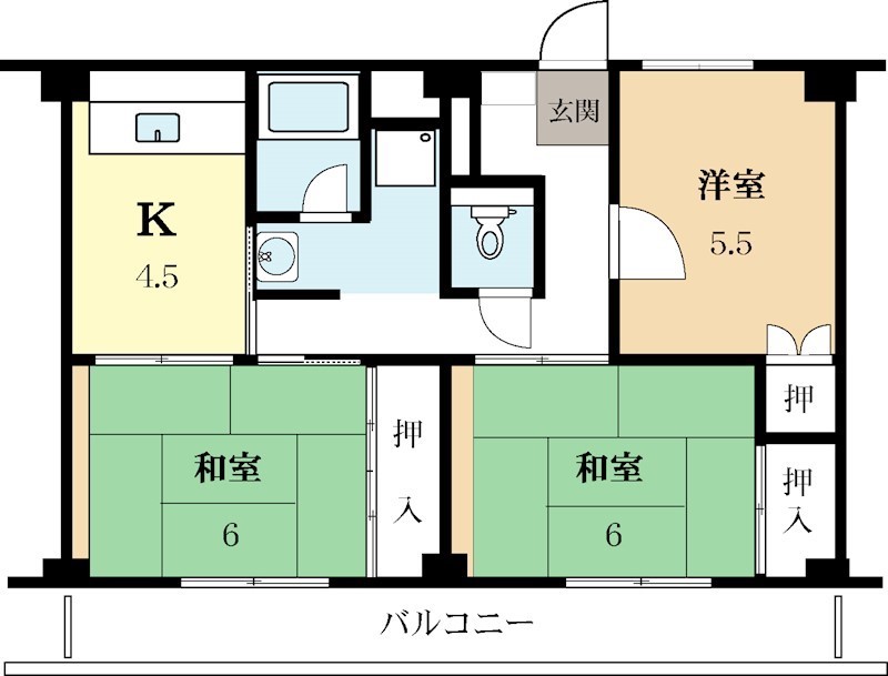 【城陽市平川のマンションの間取り】