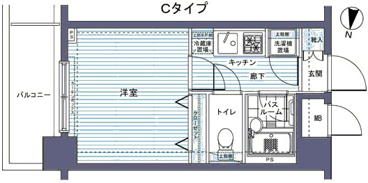 港区赤坂のマンションの間取り