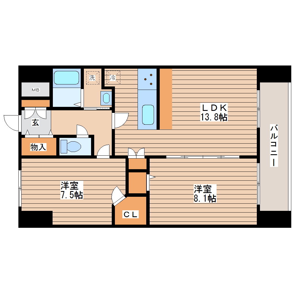 アークデュオ仙台苦竹の間取り