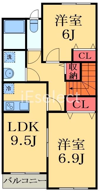 茂原市三ケ谷のアパートの間取り