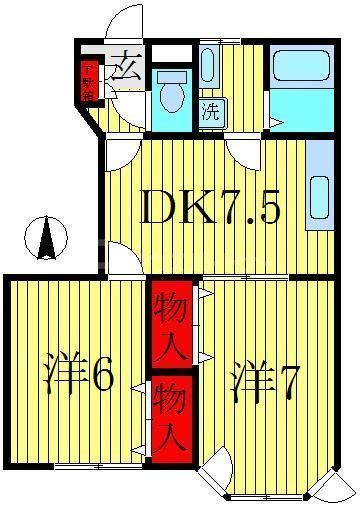 柏市花野井のアパートの間取り