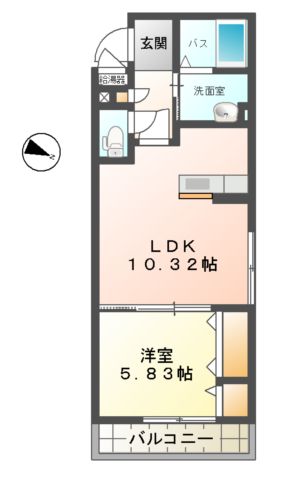 プランドール湯田　Ｂ棟の間取り