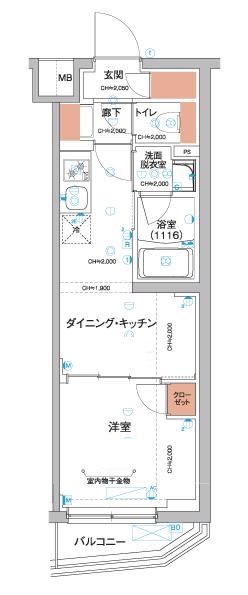 大田区羽田のマンションの間取り