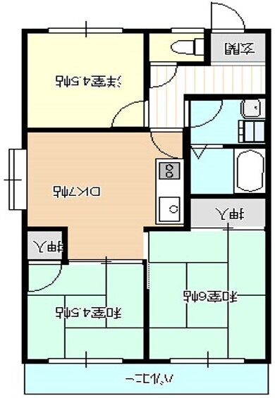 玉野市田井のマンションの間取り