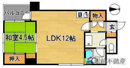 福岡市中央区大手門のマンションの間取り