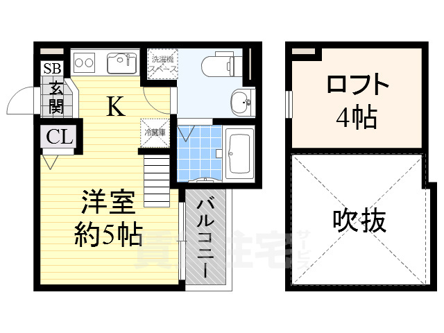 堺市堺区東湊町のアパートの間取り