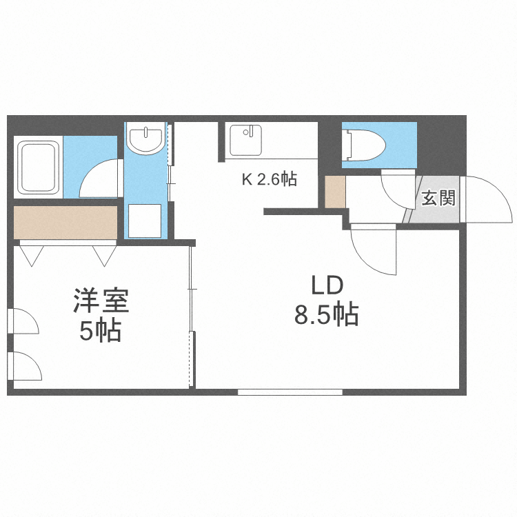 札幌市中央区南二条東のマンションの間取り