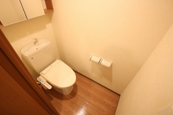 トイレ　ウォシュレット完備。暖房便座なので寒い冬でも心地よく座れます