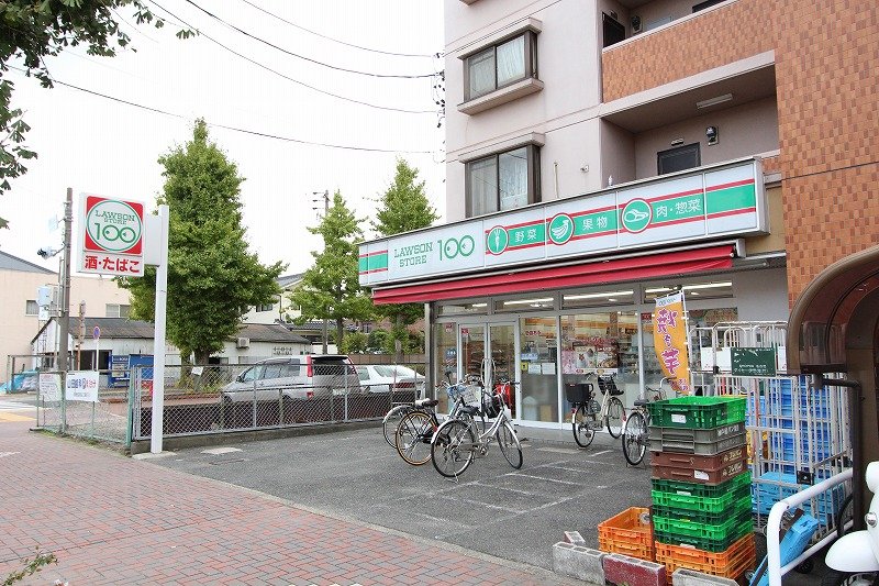 コンビニ　ローソンストア100稲葉地店（コンビニ）まで128m